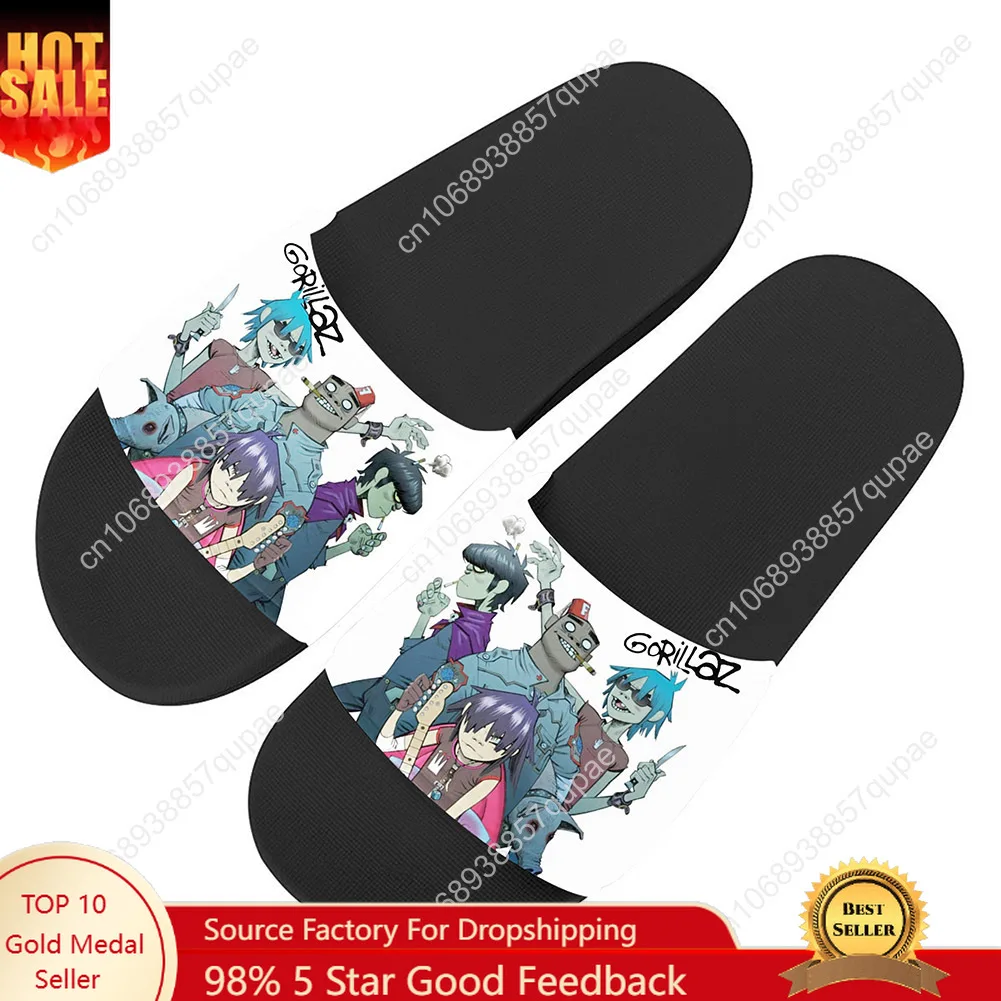 

Gorillaz Rock Band ChakaKhan Slippers Home Water Shoes Men Women Teenagers Beach Pool Sandals High Quality Custom Summer Slipper