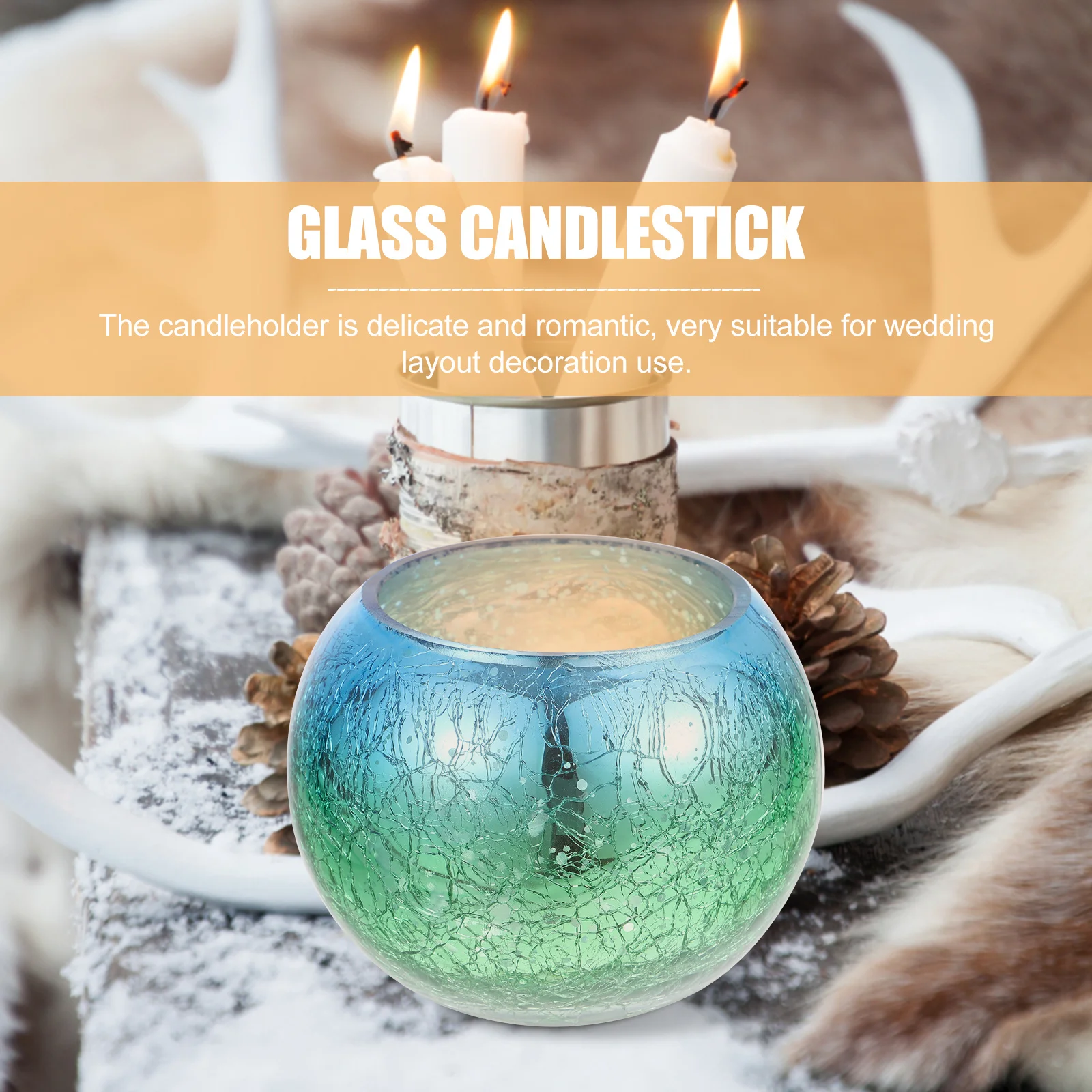 

Gradient Glass Holder Transparent Creative Vintage Stand Desktop Use Romantic Home Decor