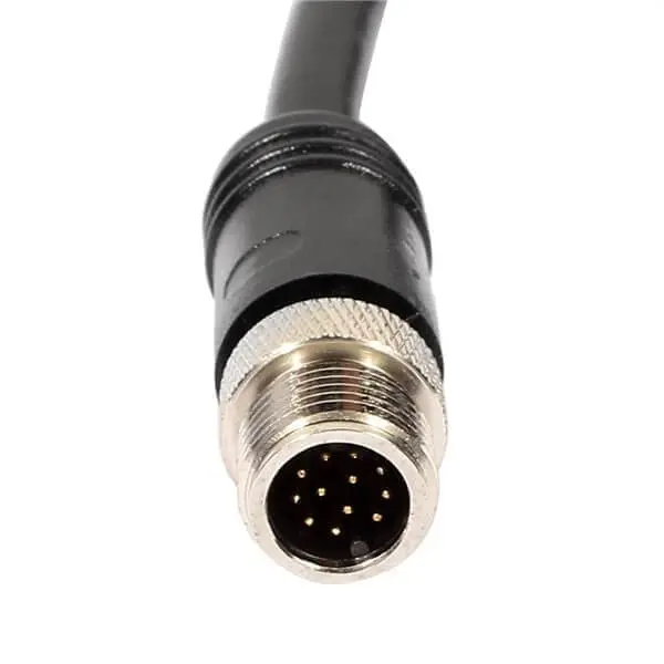 M12 Straight 12 Pin Male Single Ended Electrical Cable 2M Length AWG26 High-Quality Durable Male Cable for Electronics