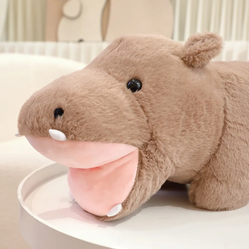 The Bouncy Pig Moo Deng Plush Toys Stuffed Cute Pygmy Hippopotamus Pillow Soft Collection Angry Baby Hippo Doll Kid Toy