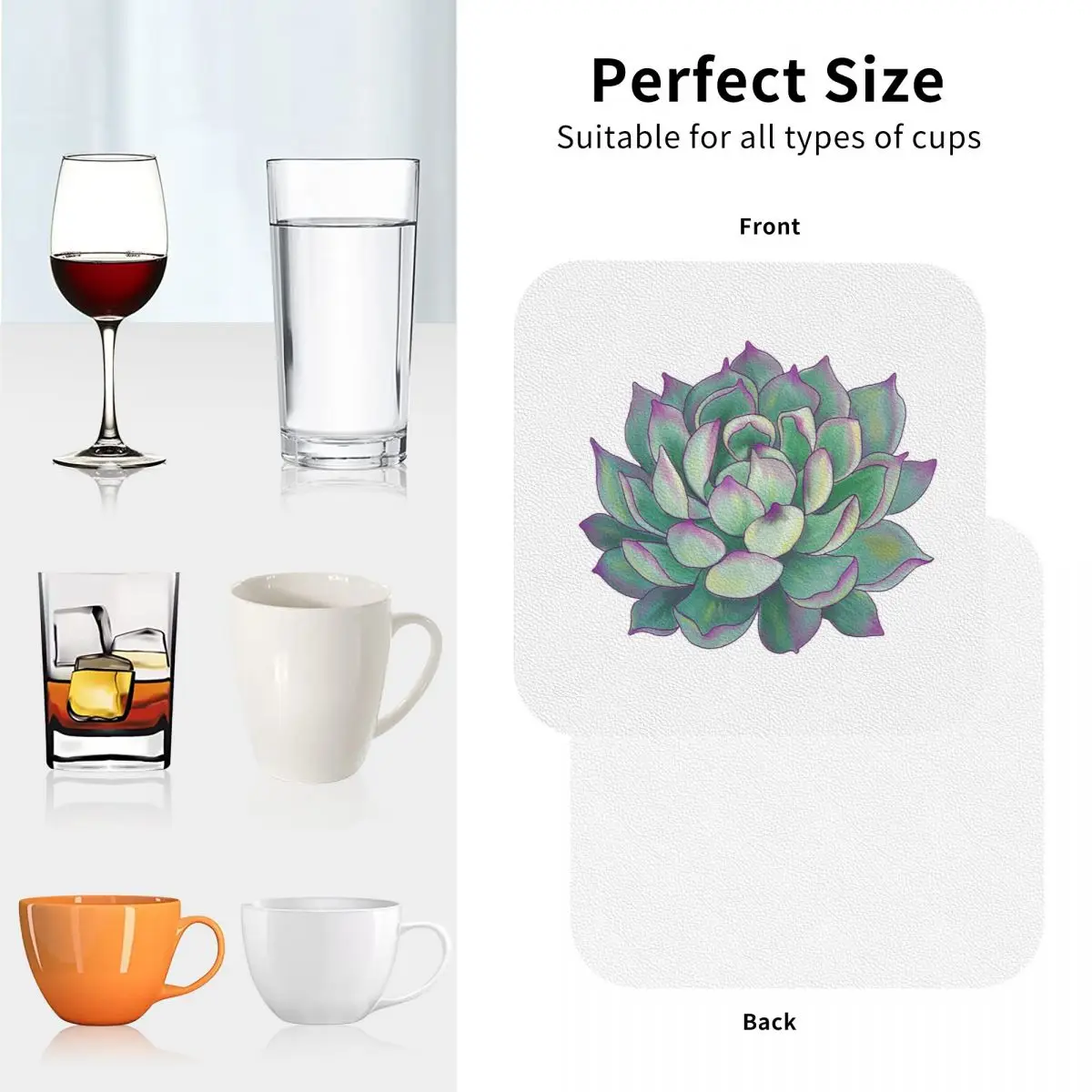 الوقايات النباتية العصارية المفارش الجلدية عدم الانزلاق العزل القهوة الحصير للمنزل المطبخ الطعام منصات مجموعة من 4