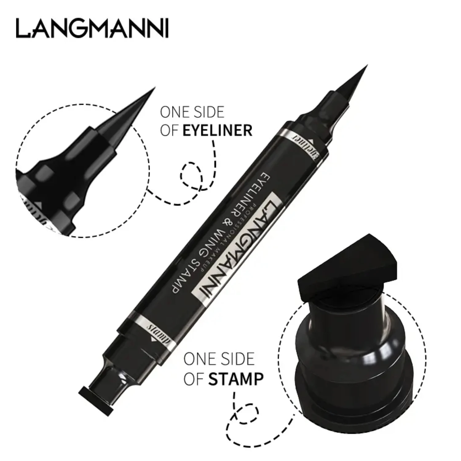 Eyeliner liquide imperméable 2 en 1, timbres de maquillage, stylo sceau, longue durée et bavure, stylo eyeliner verde pour un aspect ailé parfait