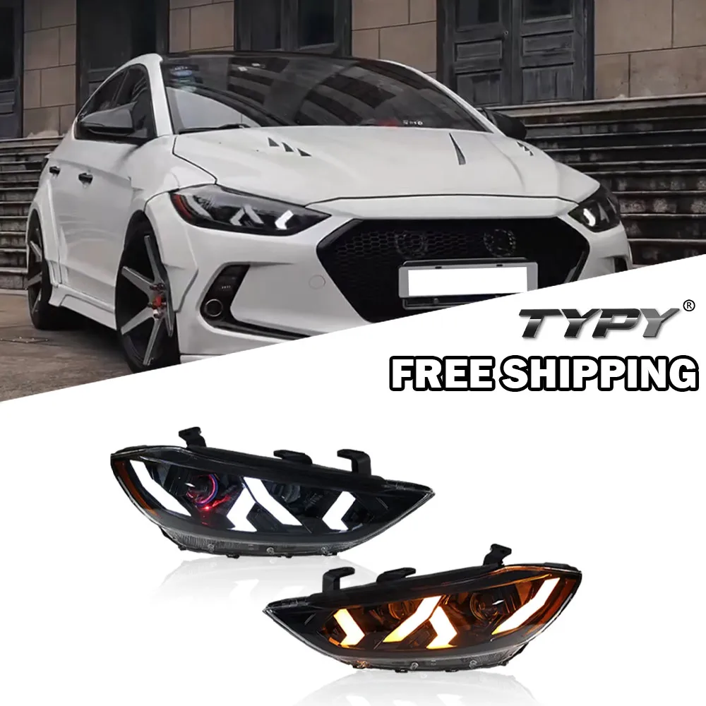 

Автомобильные фары для Hyundai Elantra 2016-2020, обновленные модифицированные фонарики, рабочая деталь, тормоз, Аксессуары для автомобилей