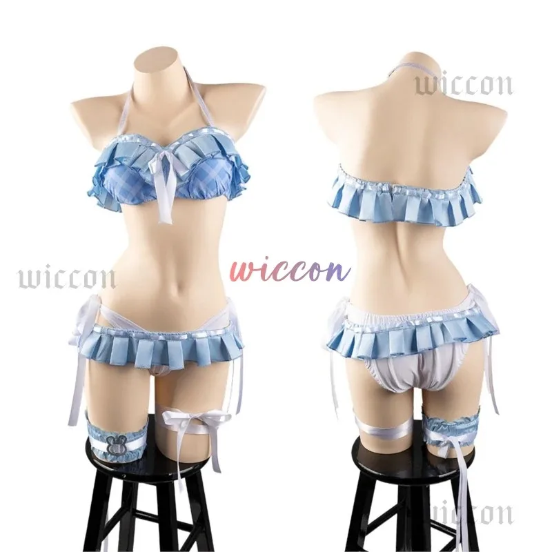 NewVTuber Usada Pekora زي ملابس السباحة الباروكات الخيال الأرنب فتاة تأثيري ازياء هالوين الزي جميع set2025c؛ 5، v'8.d؛ #5