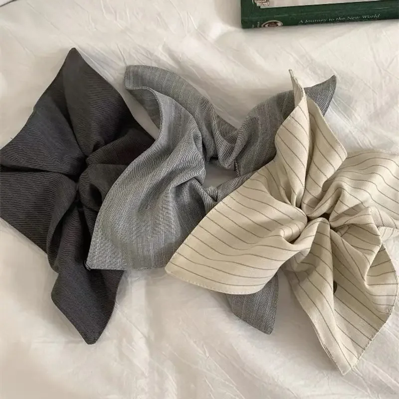 

1/3pcs Korean striped fabric square scarf, large intestine headband, low temperament ponytail headband hair accessory
