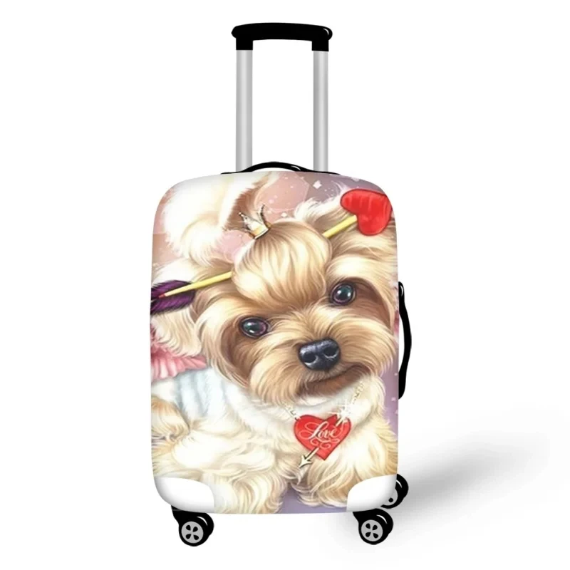 Cute Yorkshire Terrier Dog Printed Luggage Covers Stretchable 18-32 Inch Travel Suitcase Cover Trolley Case Protect Cover