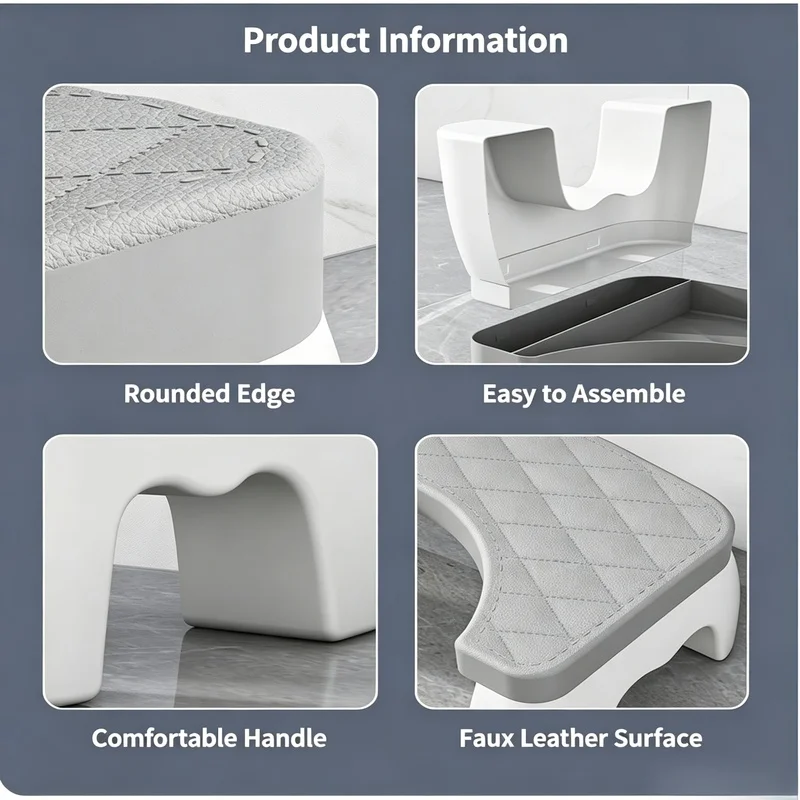 Anti‑Slip Household Toilet Foot Stool, Stable Potty Assistance Footstool for Bathroom Use, Fit for Adults and Kids