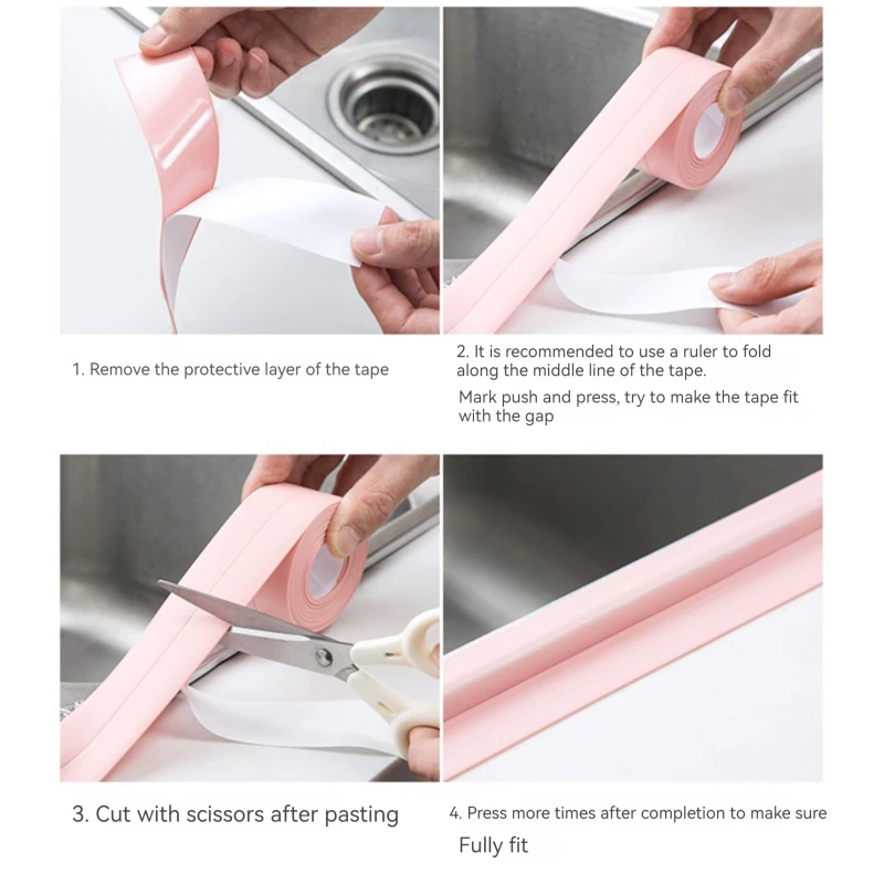 Bathroom and Kitchen Waterproof Tape Scalable Sealed Waterproof Tape Sink Edge Sealed Waterproof Tape Bathroom and Kitchen Tools