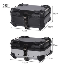 28L Motorcycle Rear Box Aluminium Alloy Tail Box Carrier Tool Case Motorbike Trunk Luggage Case With Bracket Base Plate