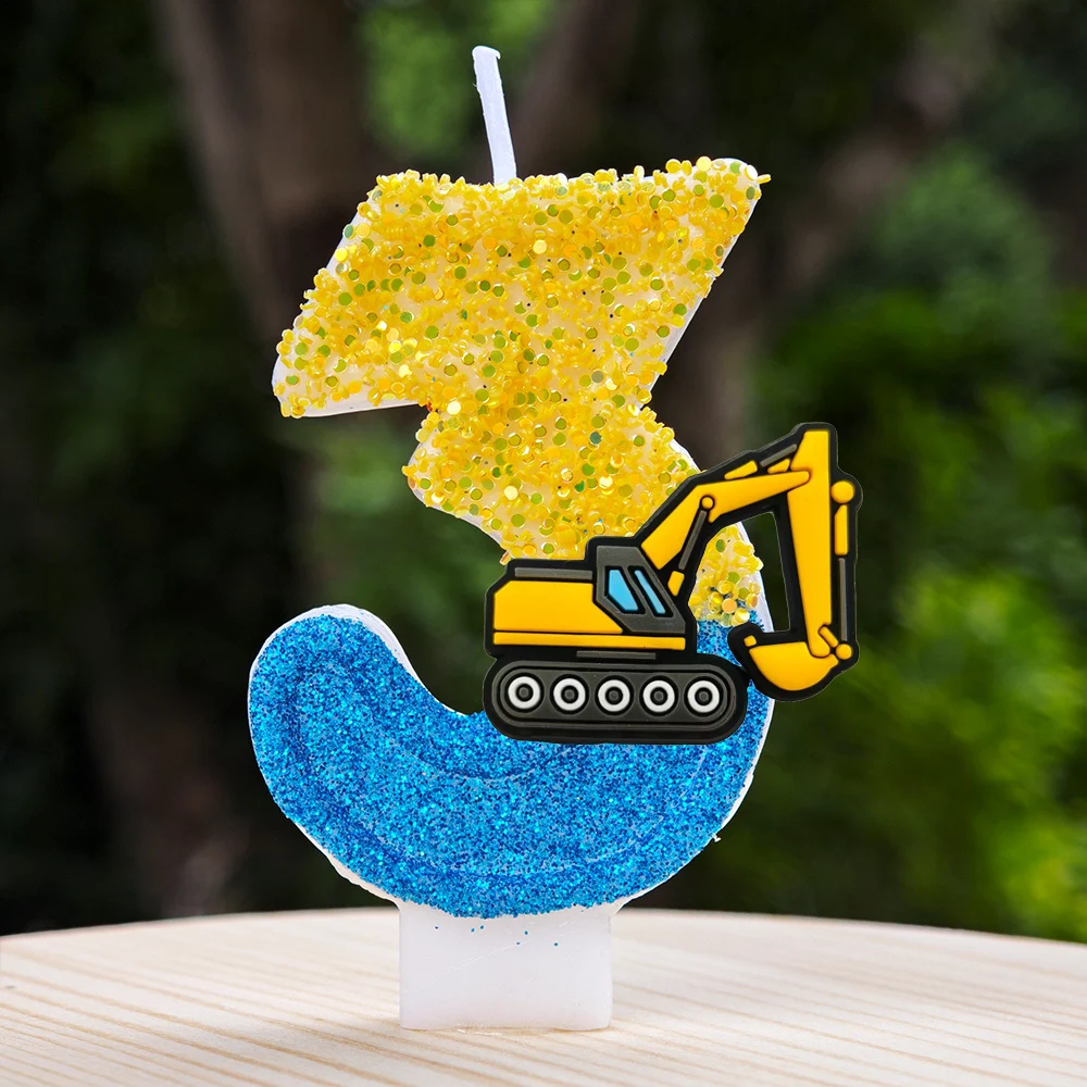 Construction Excavator Candles Realistic Digger Shaped Candle for Birthday Cake Topper Engineering Party Decorations Boys Gift - view 5