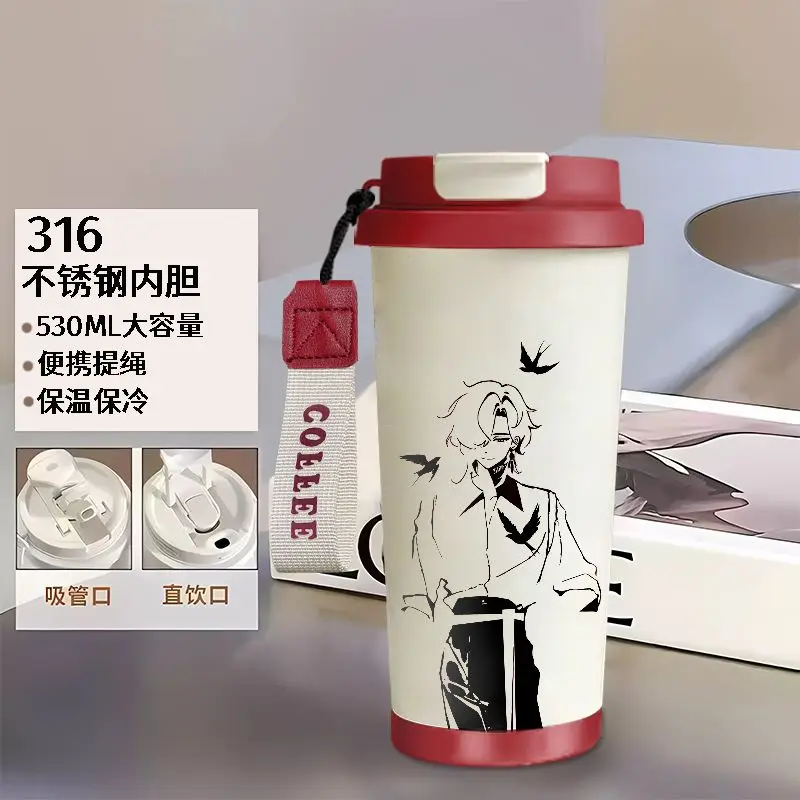 متوفر في المخزون 2025 لعبة أنيمي هونكاي: ستار رايل كوس افينتورين كاكافاشا Q-نسخة طباعة 316 كوب شرب مزدوج من الفولاذ المقاوم للصدأ هدية