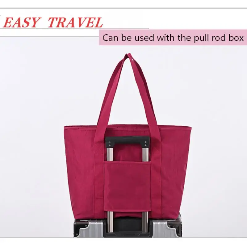 Large Capacity Lightweight Nylon Shoulder Tote For Women Commuter Casual Handbag Multi Color All Season Shopping