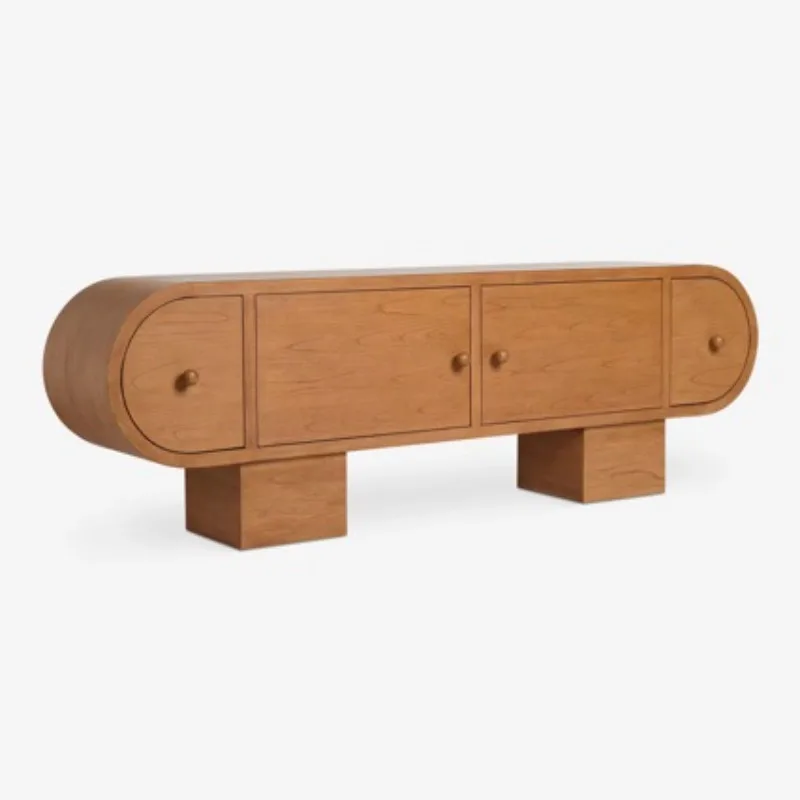 Retro solid wood TV cabinet, American small apartment living room locker, medieval furniture American style