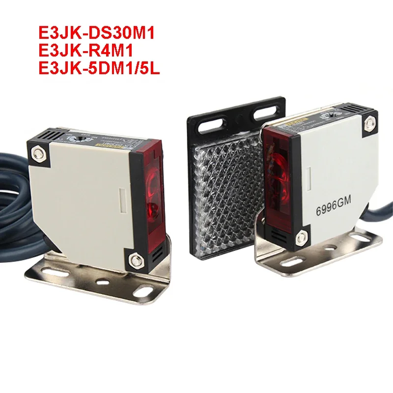 E3JK-DS30M1 E3JK-R4M1 E3JK-5DM1/5L Square Diffuse Photoelectric Sensor Switch Sensor DC 12~24V AC90-250V Sensing Distance 5M