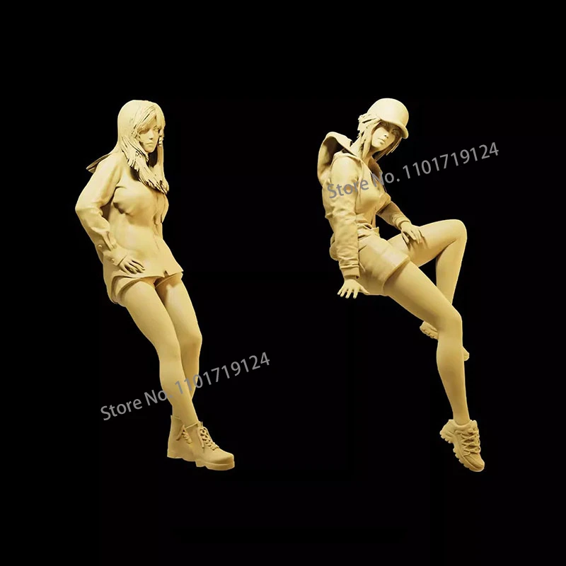 3D drukowany miniaturowy 1/64 1/43 1/35 dziewczyna siedzi na figurka mężczyzny samochodowym Mini fotografia piaskownica stołowa Model rekwizytu sceny dla samochód