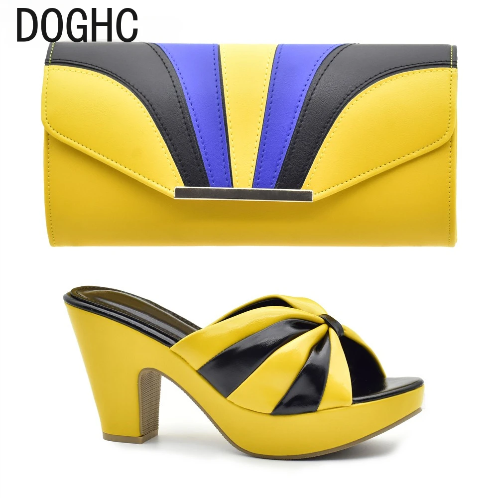 

Italian Shoes and Bags Matching Set High Heels Women Wedges Shoes for Women Nigerian Party Women with Bag Set Plus Size Heels 42