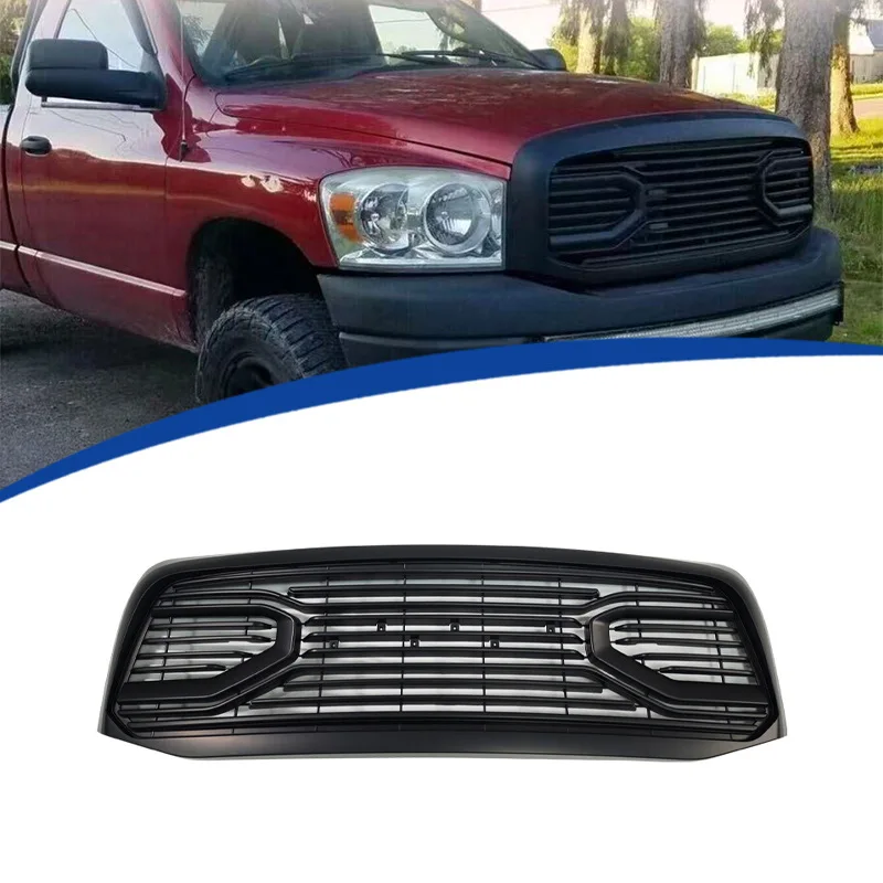 

For 2006-2008 Dodge Ram 1500 Martin Style ABS Plastic Racing Grille Body Kit Direct Replacement Gloss Black