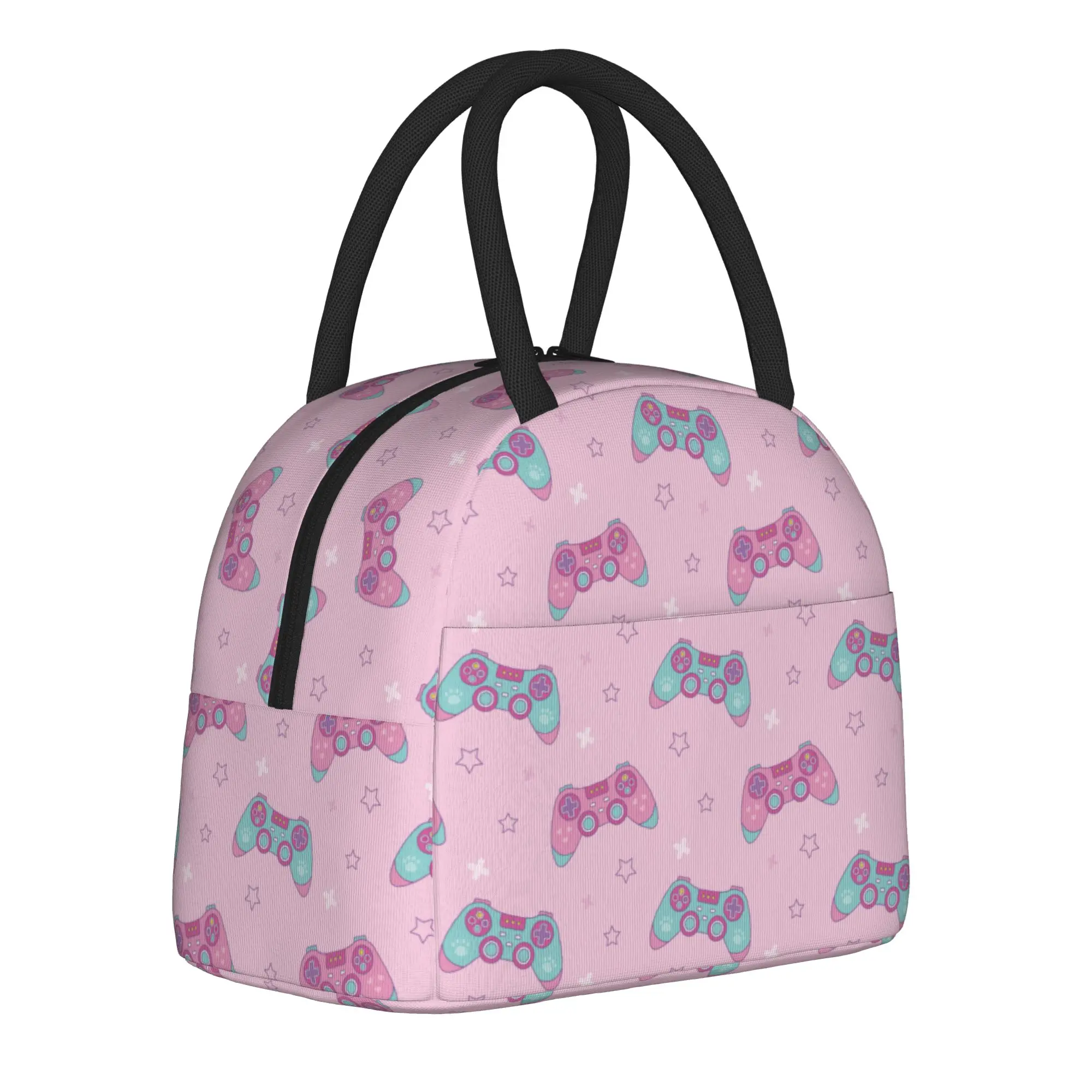 Game Controller Pattern  Insulated Lunch Bags Thermal Bag Lunch Container  Leakproof Tote Lunch Box Food Storage Bags