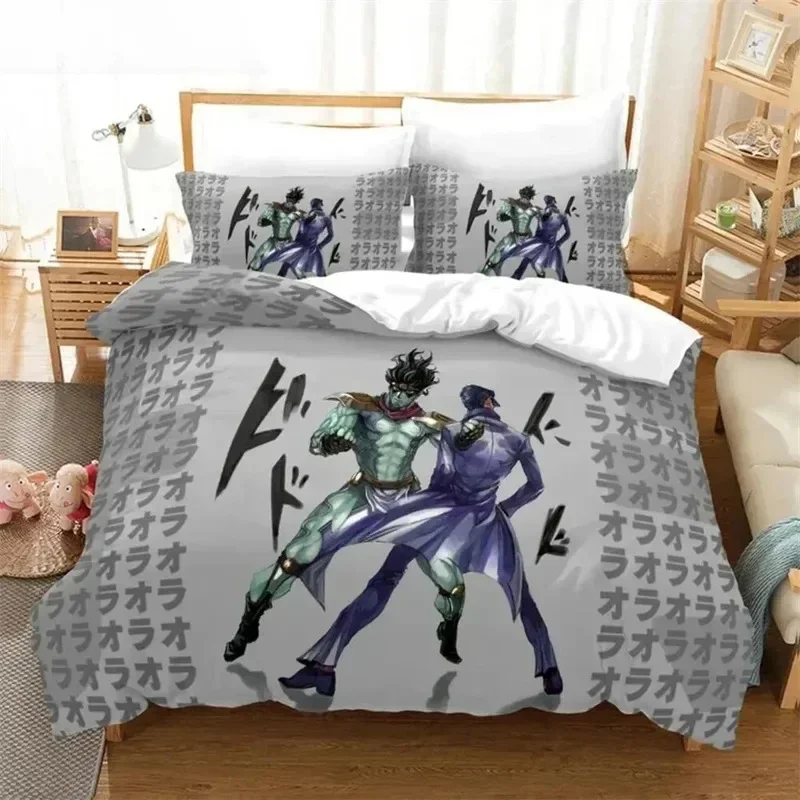 

Anime JoJo Bizarre Adventure Jotaro Kujo 3D NEW Duvet Cover Pillowcase Bedding Set Adult Boy Girl Bedroom Children Single Double