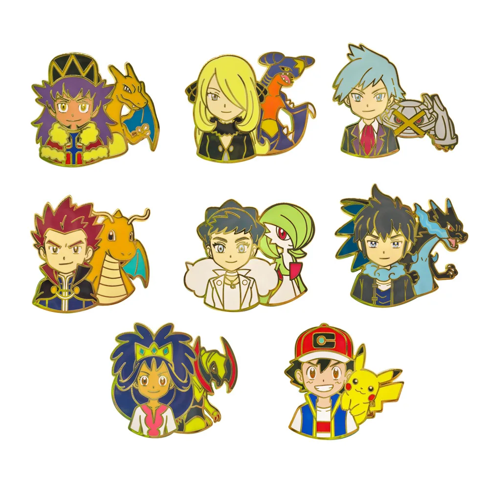 Masters Eight Badges World Coronation Series Pins Japanese Game Pendant Anime Brooches for Bag Clothing Lapel ACG Cosplay Toys
