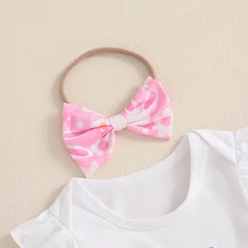 0-18 חודשים בגדי פסחא הראשון שלי לתינוקת עם ארנבת + מכנסיים קצרים עם קפלים לתינוקות - בגדי פסחא ראשון 6 best sales תלבושת פסח לתינוק - №6