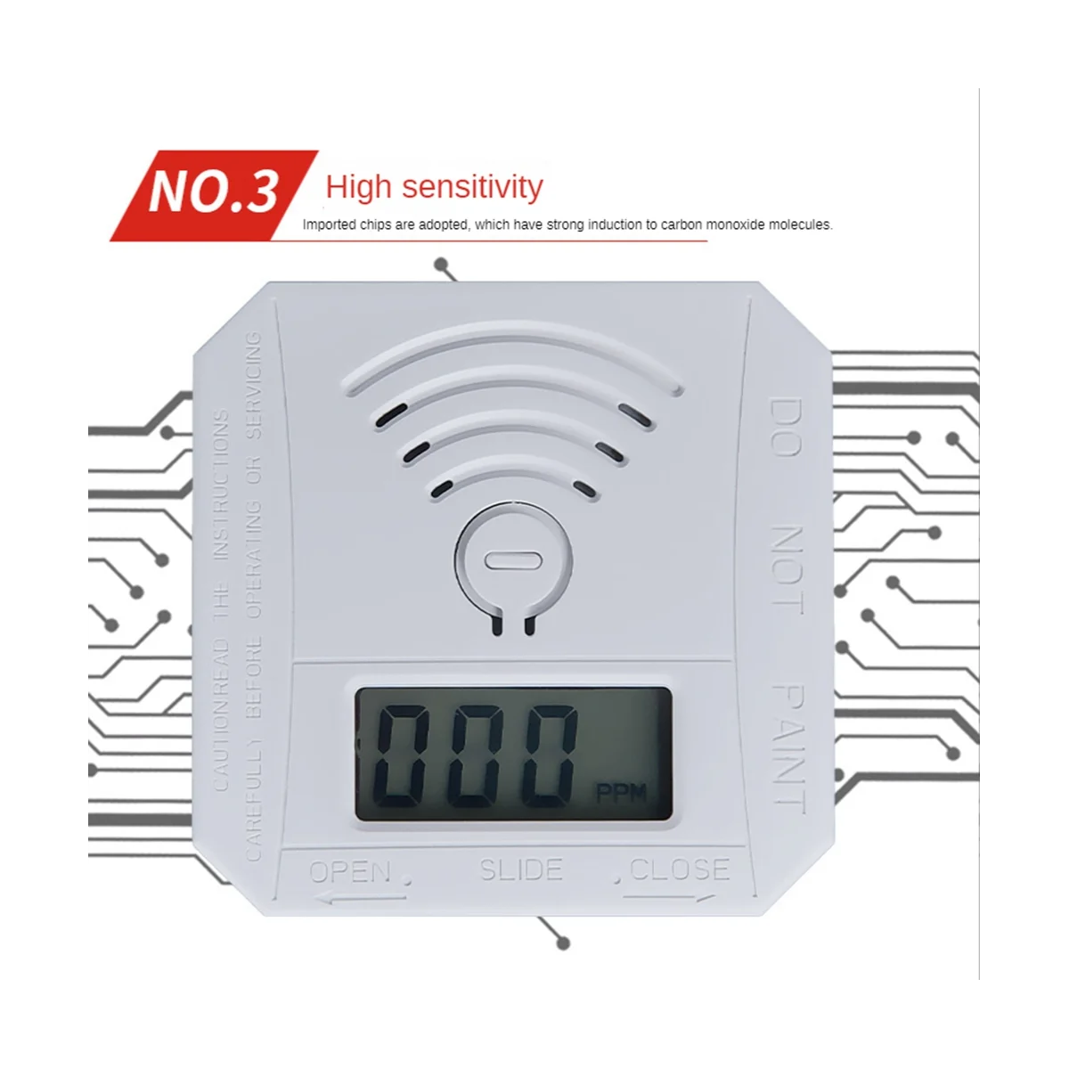 미니 일산화탄소 감지기, CO 일산화탄소 알람 감지기, 디지털 디스플레이 및 사운드 알람, 가정 및 사무실용