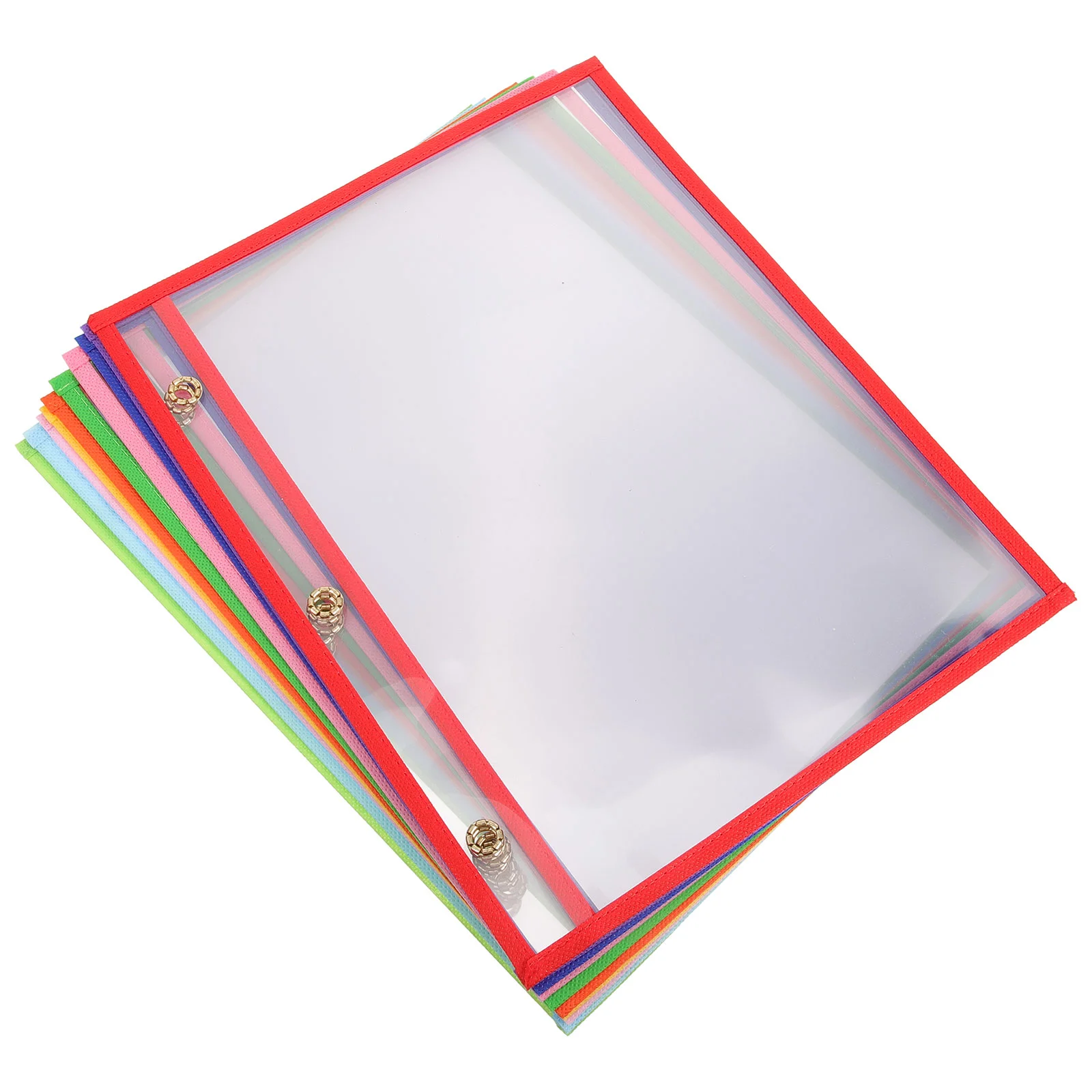 

10 Pcs Clear Dry Erase Files Reusable Holder Erasable Office Supplies Comfortable PVC Bag Storage Pouch Pockets Washable