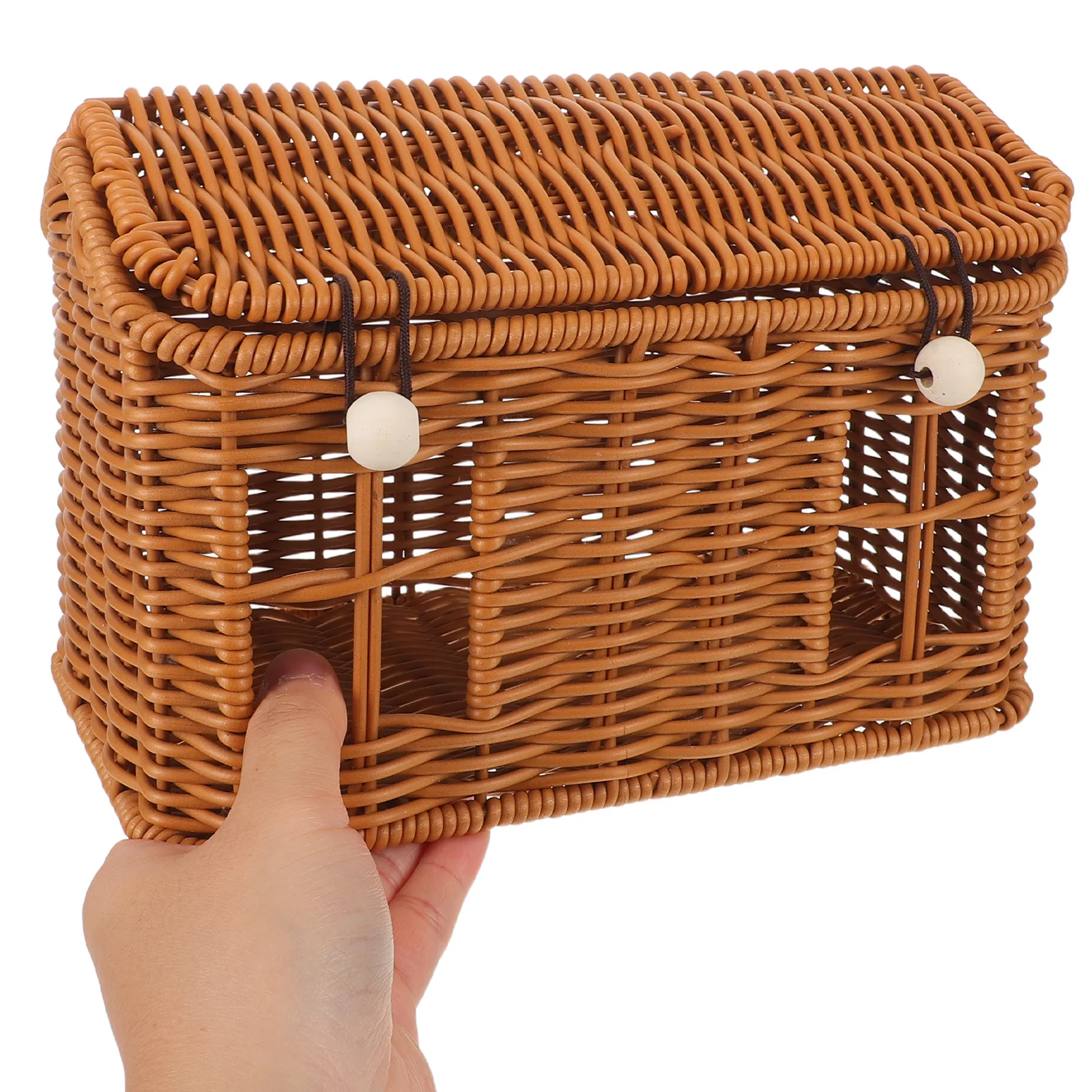 

Christmas Candy Shaped Fake Woven Wicker Storage Holder For Holiday Table Decor Snacks Display Basket Light