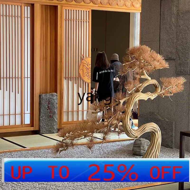 

LTT large artificial tree cedar welcome pine shopping mall clubhouse landscaping solid wood carving tree