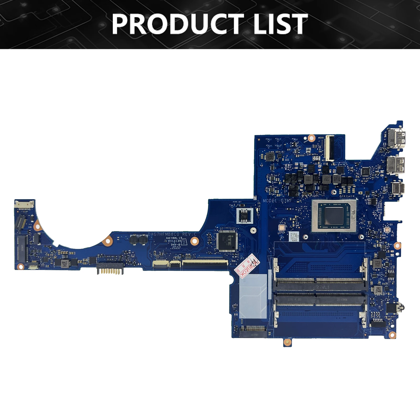 DAG7HFMB8C0 Mainboard For HP Envy 15-EP M46331-001 M46331-601 Laptp Motherboard with CPU R5-7530U 100% Test OK