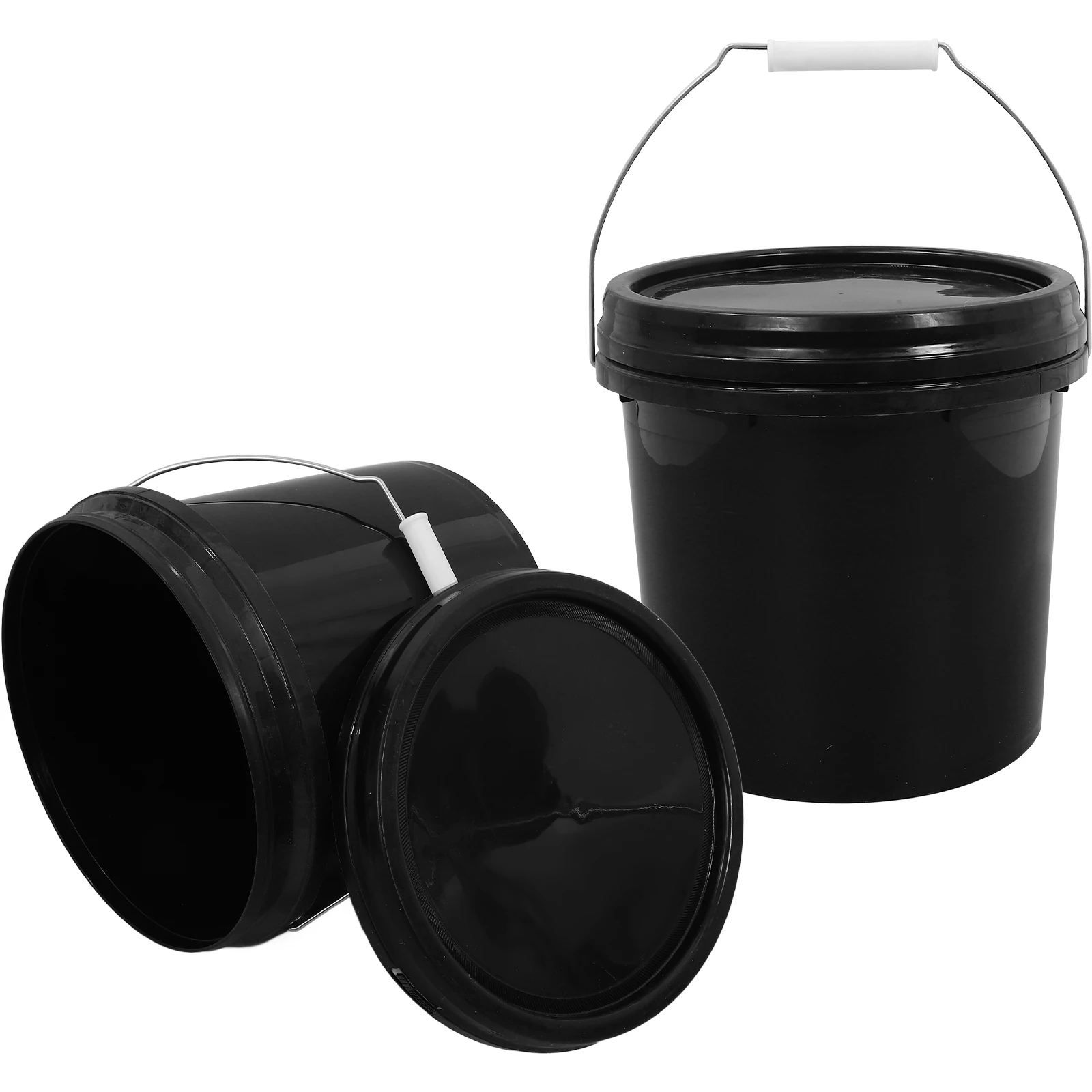 

2Pcs Sealed Thickened Plastic Water with Lid for Home Garden Travel Storage Small Empty Bucket Portable Bucket