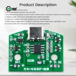 Tipo-C Table Lamp Circuit Board, Três Engrenagem Stepless Escurecimento, LED Touch, Lâmpada Pequena Noite, Módulo de Controle, Carregamento USB