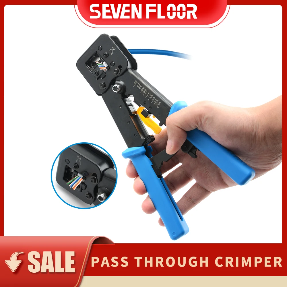 

Многофункциональные кусачки-пресс для обжима сетевых кабелей RJ45/RJ12 (Cat5/Cat6), с функцией зачистки и обжима 8P8C