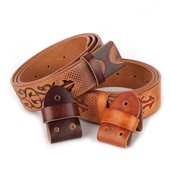 Belts Leather Without Smooth Buckle for Mens Belts Luxury Cowboys Coffee Brown Match Famous Brand Buckle 38mm High Quality