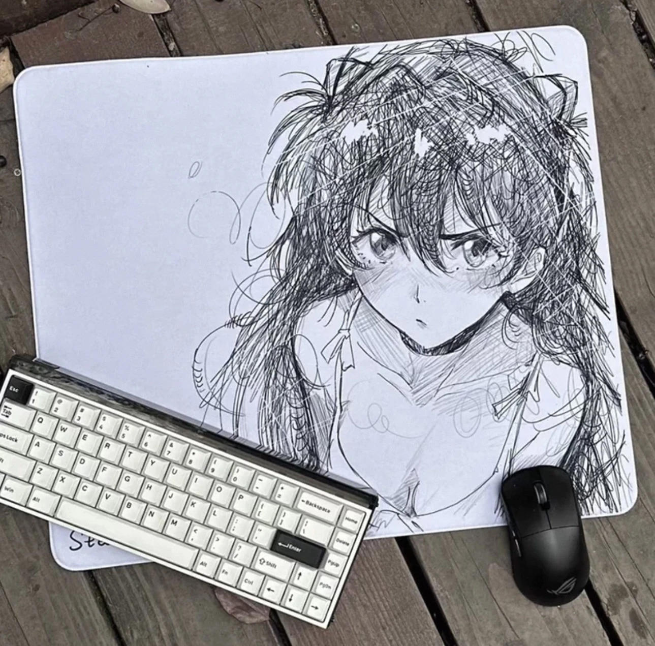 

2025 New EVA A-Asuka Mouse Pad Cartoon Rubber Small Mouse Pad Desktop Computer Office Keyboard E-sports ROGS Game Mouse Pad
