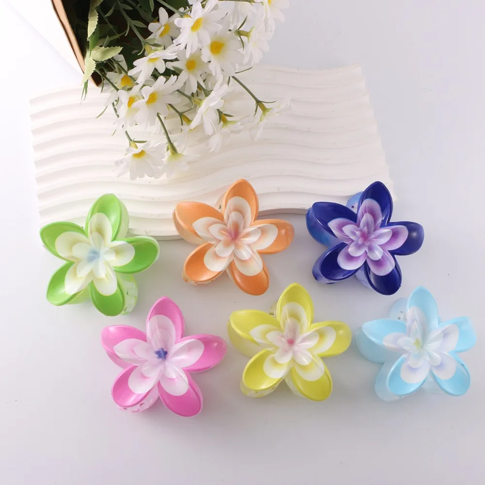 

New frangipani grab clip on the back of the head shark clip summer holiday hairpin tiara