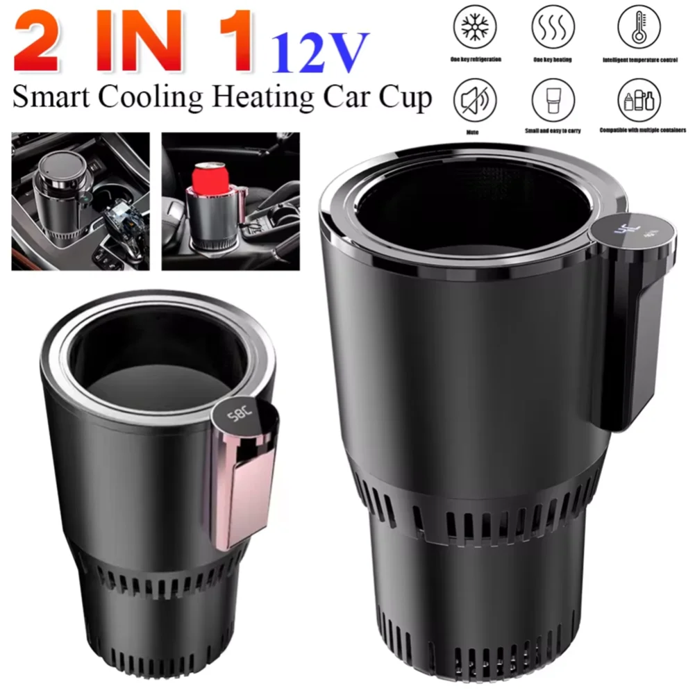 Portable Smart 2 In 1 12V Car Cup Cooler Warmer for Outdoor Travelling Mini Auto Refrigerator Cooling Heating Cup Drinks Holder