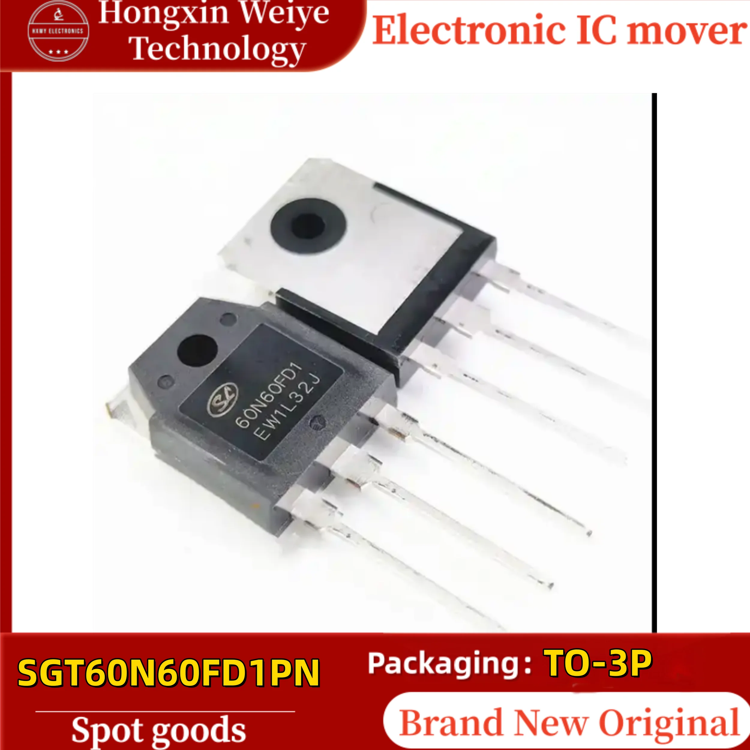 

10/50 PCS SGT60N60FD1PN Marking 60N60FD1 TO-3P 600V 60A IGBT Transistor Commonly Used in Inverter Welding Machines Brand New In