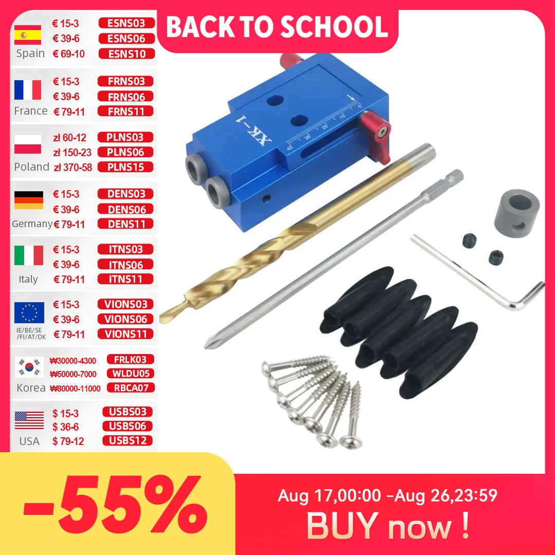 Allsome XK-1 Pocket Hole Jig Kit System-image