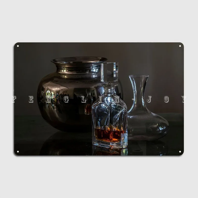 Still Life With Whisky Poster Metal Plaque Club Home Mural Retro Wall Decor Tin Sign Poster