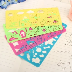 4Pcs/Lot Children Drawing Template Rulers Creative Baby Painting Stencils Scrapbooking DIY Tools Art Craft School Supplies Toys