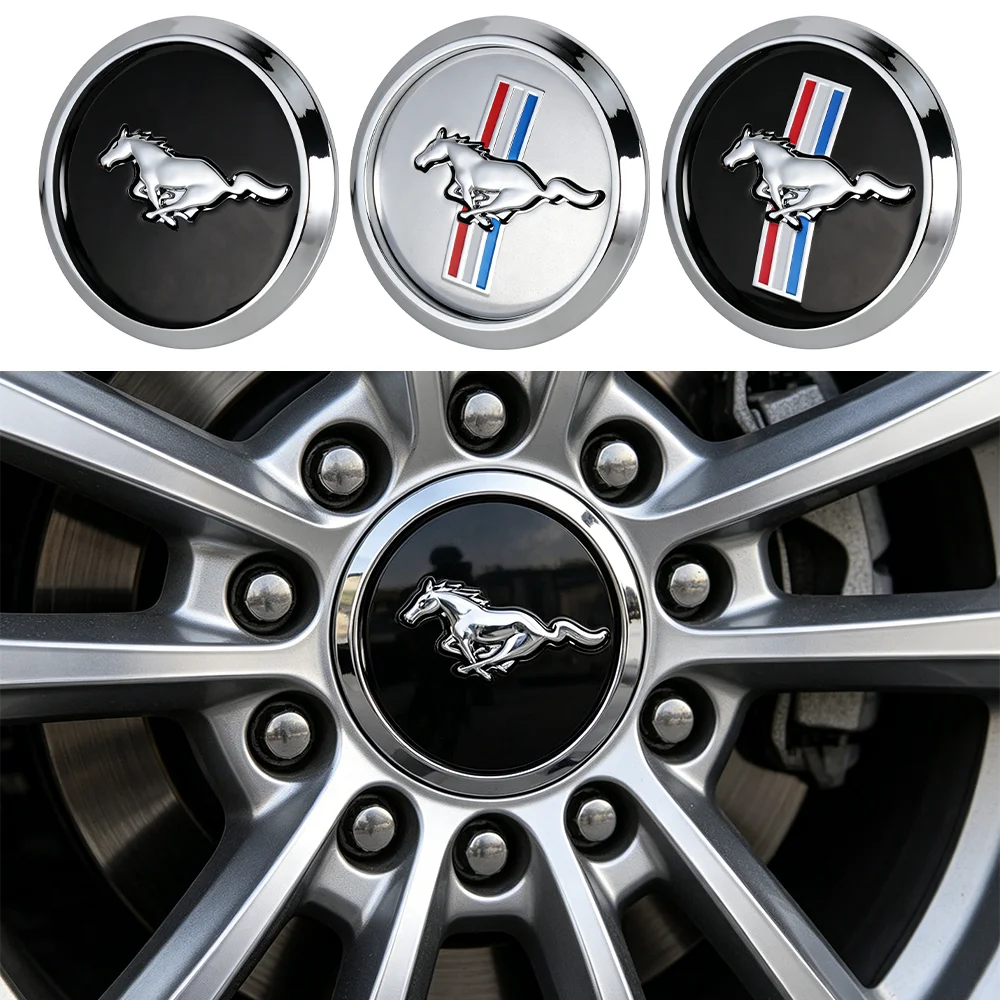 Zamienniki dekielków felg z logo Mustang Pony do przeróbki piast kół Mustang, pasujące do Ford Focus Fiesta Ranger Kuga Mk2 Mk3 Mk7