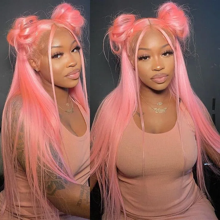 

Silkwave 30 36 Inch 13x4 Lace Front Wig Pink Human Hair Wig Straight 13X6 Hd Lace Frontal Wig Wig Colored Pre Plucked For Women