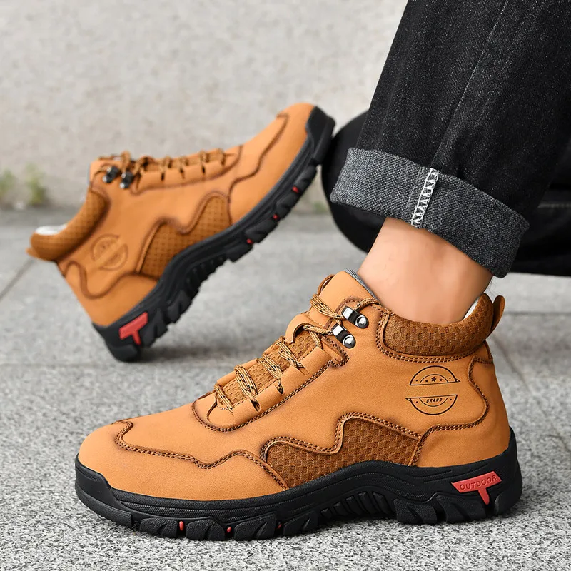 Neue Herbst Handgemachte Leder Männer Stiefel Outdoor Design Turnschuhe Mann Atmungsaktive Casual Leder Schuhe Männer Stiefeletten Herbst Plus Größe – Detail 12