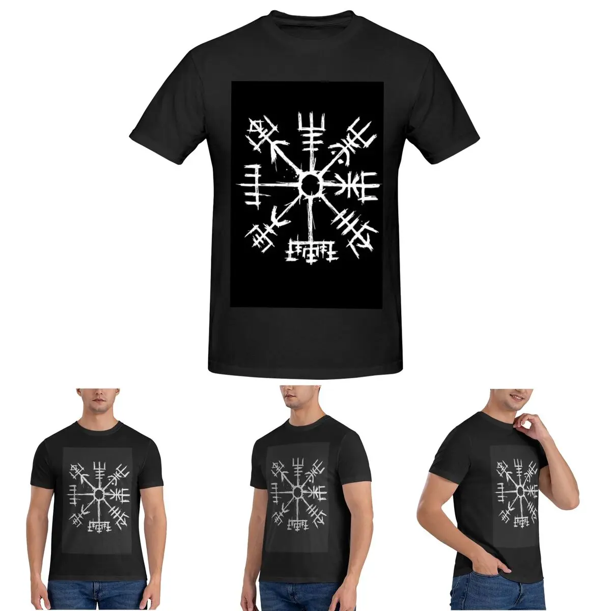 

Viking Compass Vegvisir T-Shirt for Men Cotton Oversized T Shirts Men's Tees Short Crew Neck Summer Clothes Tops S-6XL