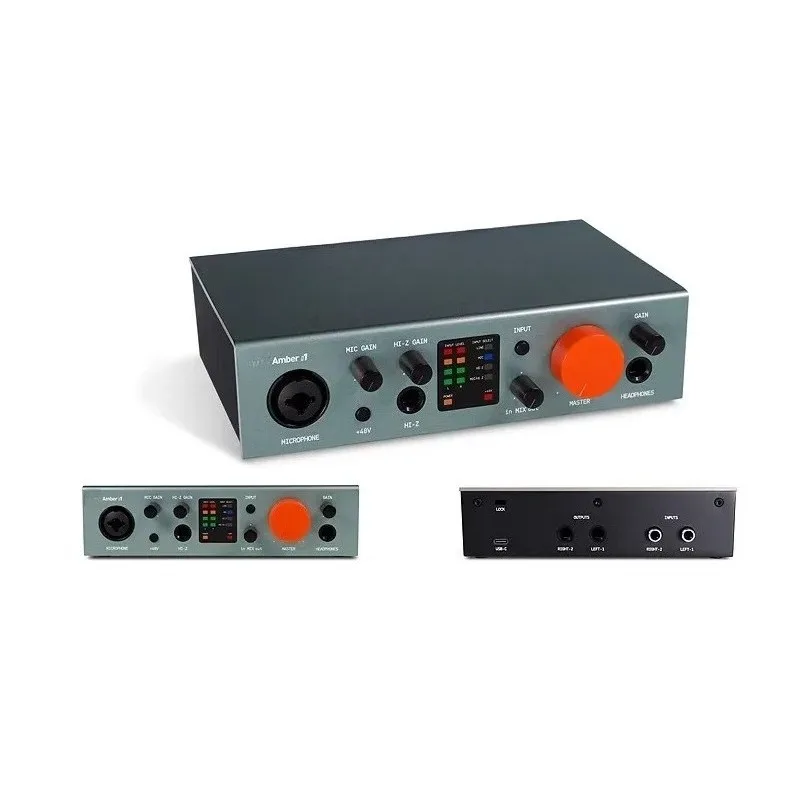 I1 Professional Recording USB 3.1 Audio Interface Sound Card XLR Combo Microphone Preamp +48V Phantom Power Support