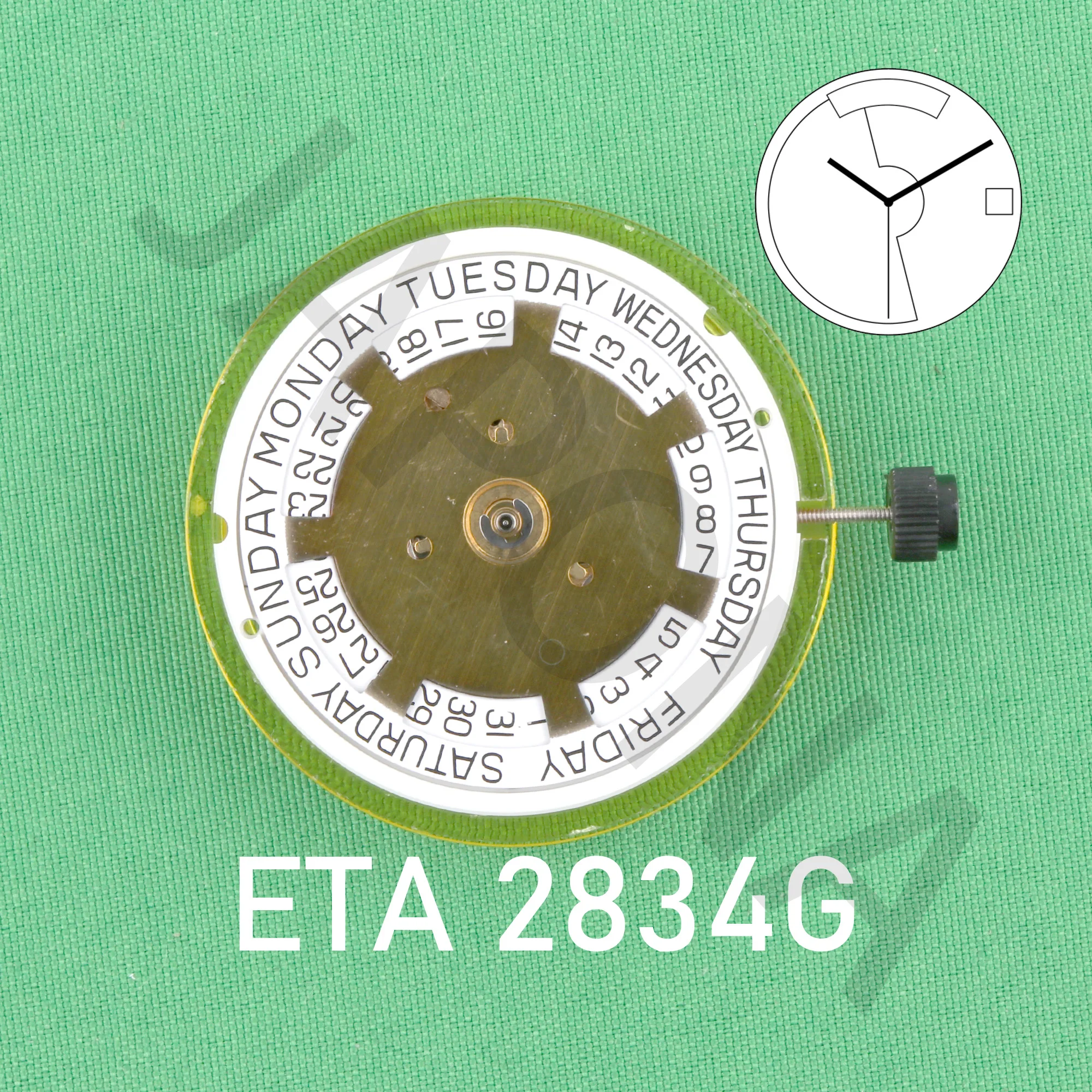 

ETA 2834-2 golden brand new original mechanical movement 2834 movement calendar three needle fully automatic movement