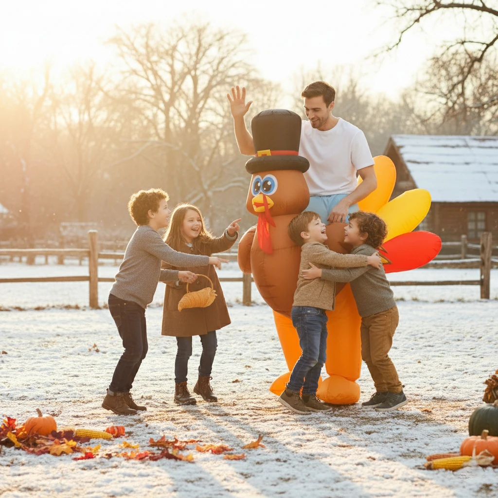 Disfraz inflable de pavo para adultos, traje divertido de explosión para hombres y mujeres, traje de Cosplay para fiesta de Acción de Gracias y Halloween