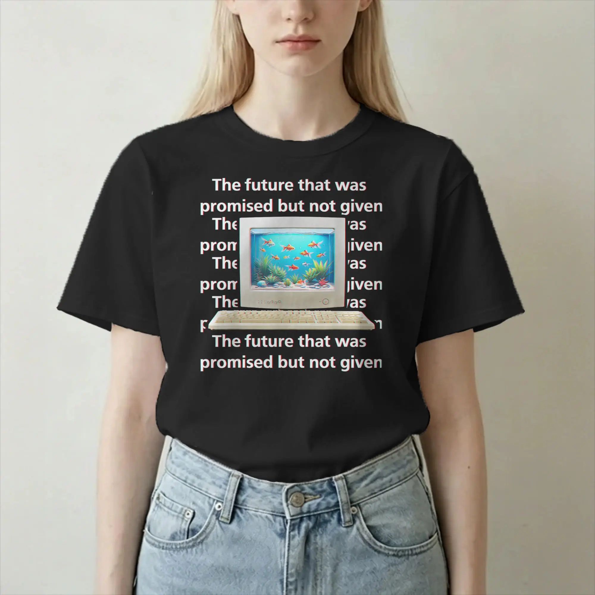 Men Women's Frutiger Aero T Shirts Tech The Future That Was Promised  100% Cotton Clothing O Neck Tee Shirt Printed T-Shirts