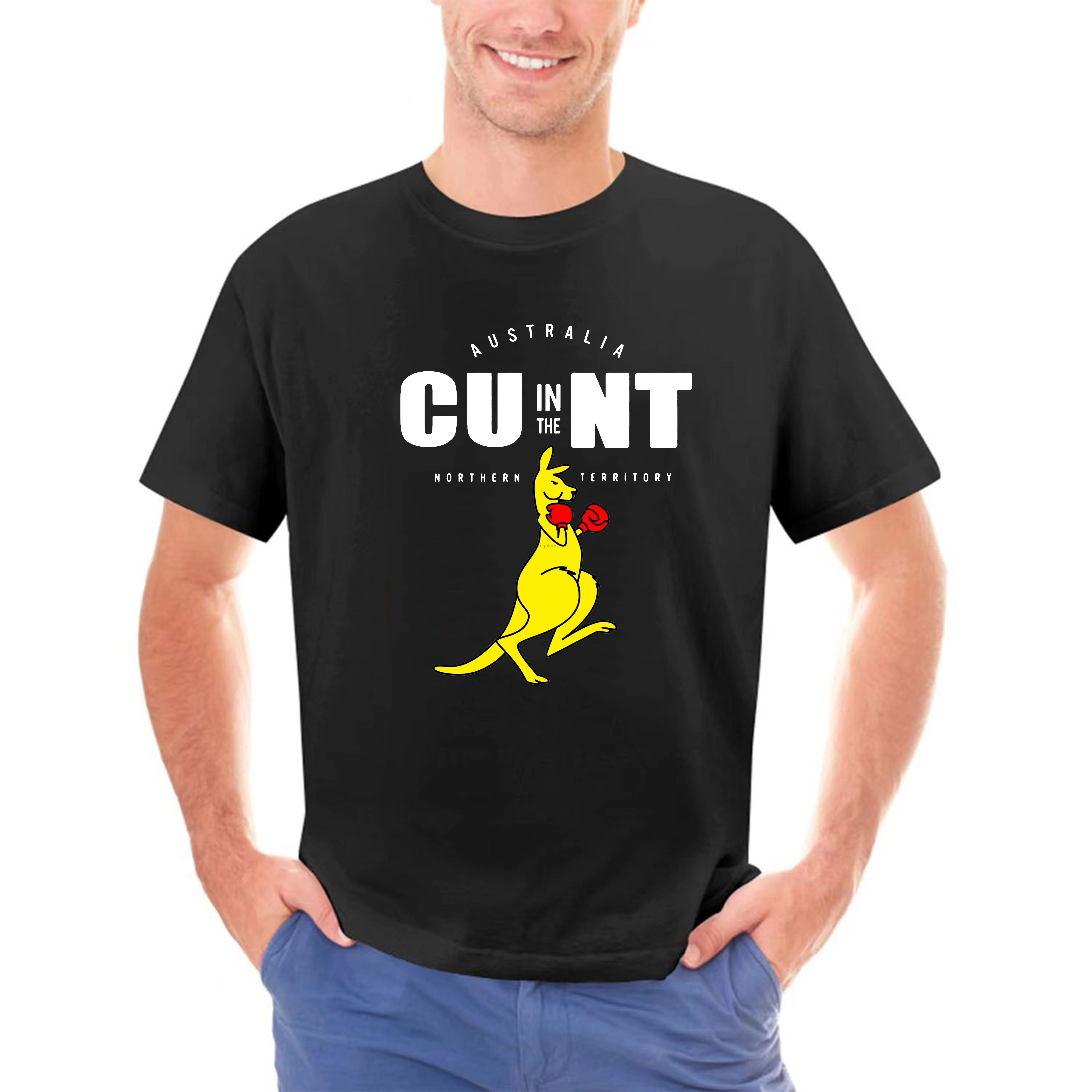 Black T-shirt - CU in the NT 1CUNT Boxing Roo 1Australia Souvenir Funny TShirt